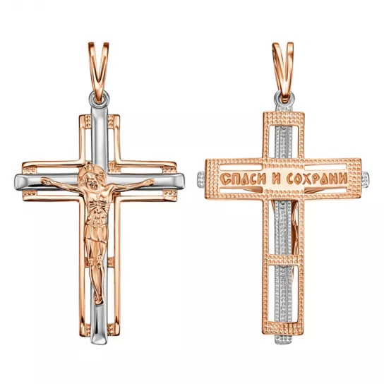 крестик 585 нательный, на шею