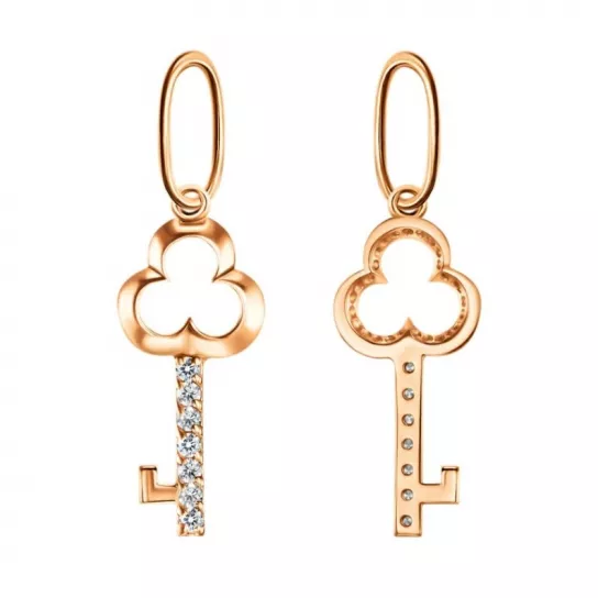 Золотая подвеска 585, женская, с фианитом