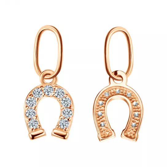 Золотая подвеска 585, женская, с фианитом