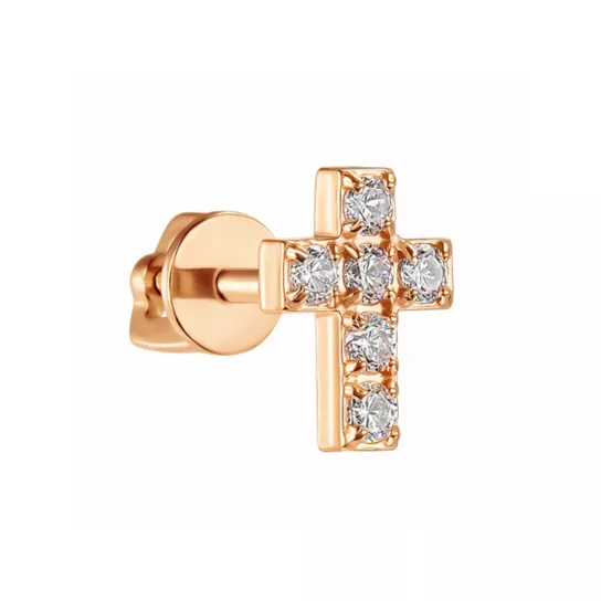 Пусет с фианитом из золота