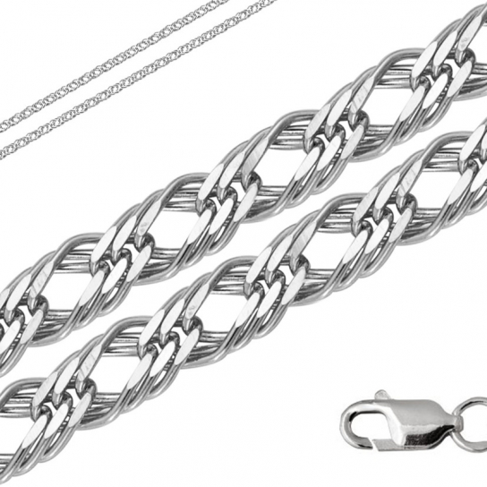 Серебряная цепочка 925 на шею, длина 60 см