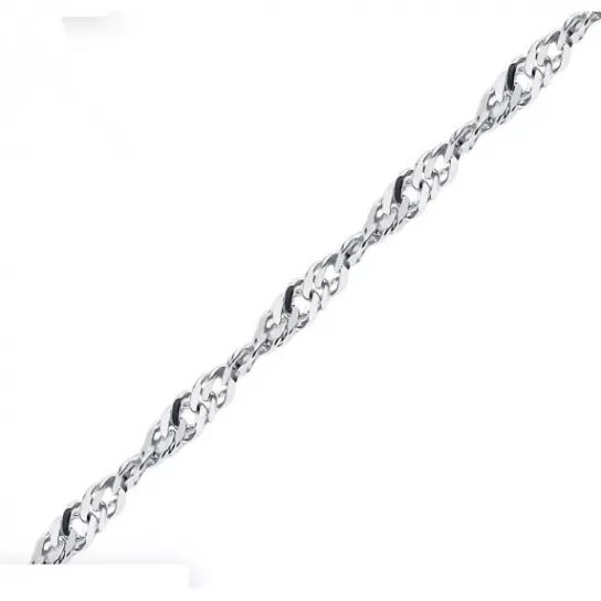 Серебряная цепочка 925 на шею, плетение сингапур, длина 50 см