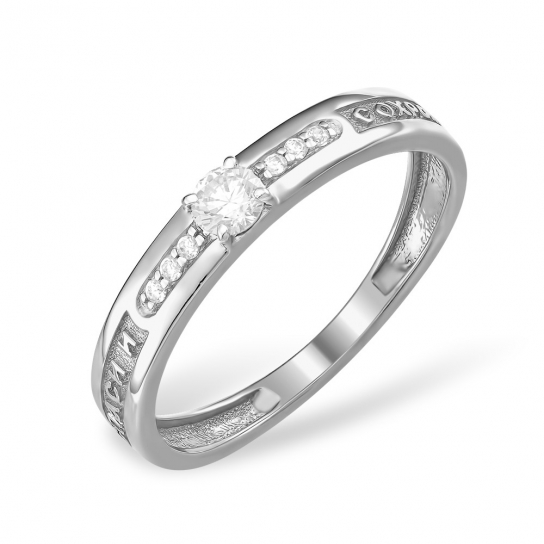 Серебряное кольцо 925, женское, с фианитом, размер 18.5