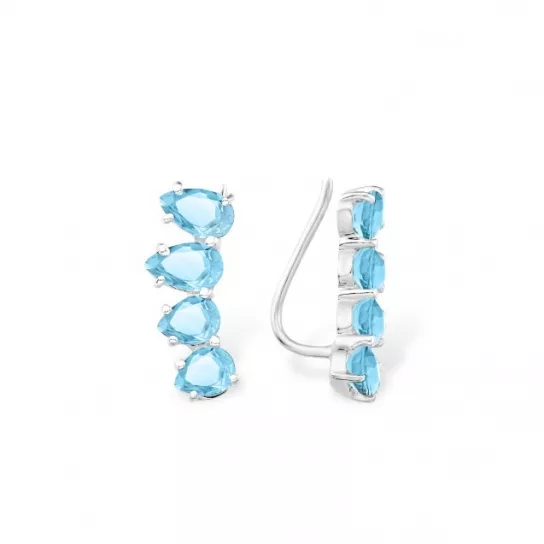 Серебряные серьги 925, женские, с топазом