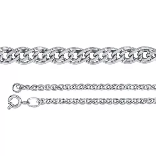 Серебряная цепочка 925 на шею, плетение нонна, длина 50 см