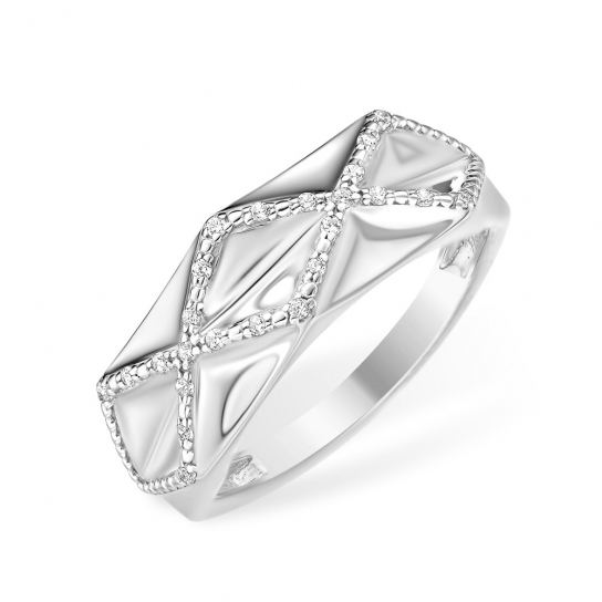 Серебряное кольцо 925, женское, с фианитом, размер 19