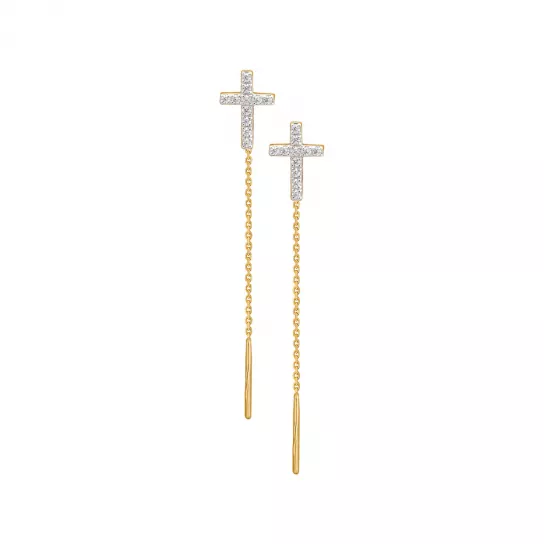 Золотые серьги 585, женские
