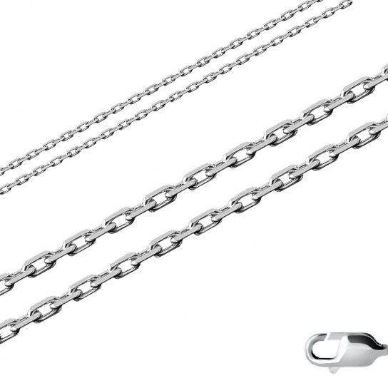 Серебряная цепочка 925 на шею, плетение якорное, длина 40 см