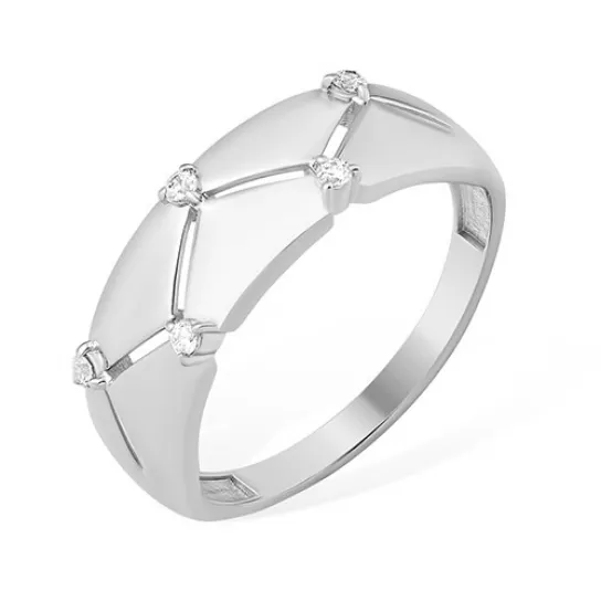 Серебряное кольцо 925, женское, с фианитом, размер 19.5