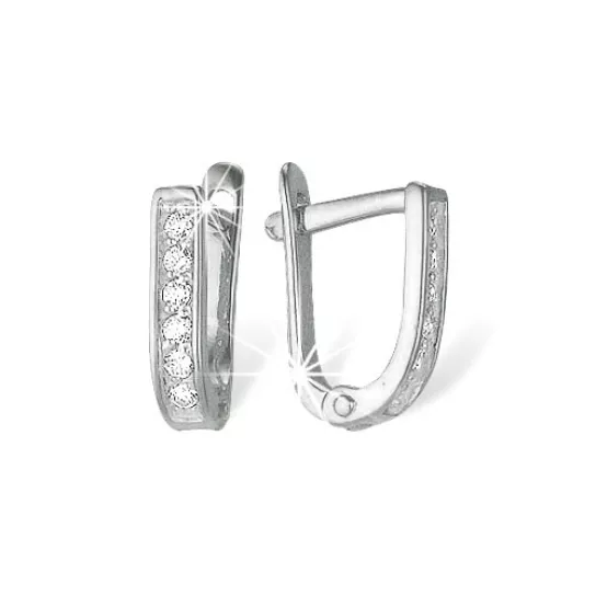 Серьги детские с фианитом из серебра