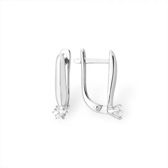 Серебряные серьги 925, женские, с фианитом