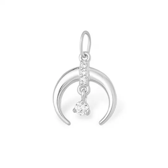 Серебряная подвеска 925, женская, с фианитом