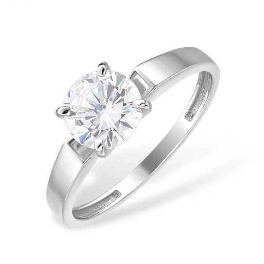 Серебряное кольцо 925, женское, с фианитом, размер 21
