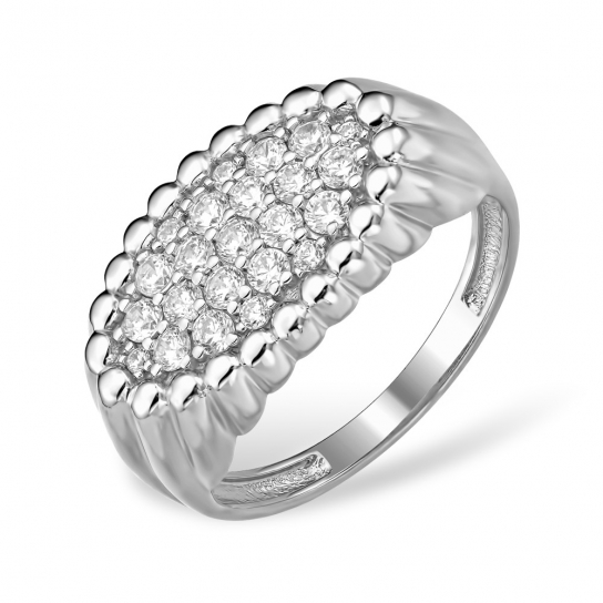 Серебряное кольцо 925, женское, с фианитом, размер 19