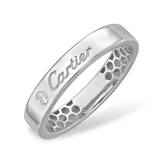 Серебряное кольцо 925, женское, с фианитом, размер 15.5