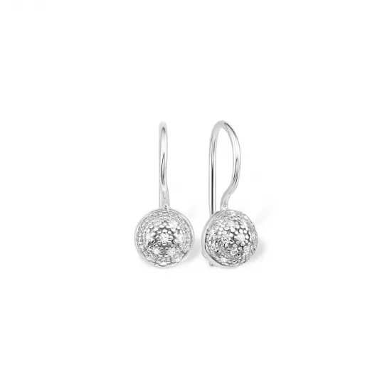 Серьги детские с фианитом из серебра