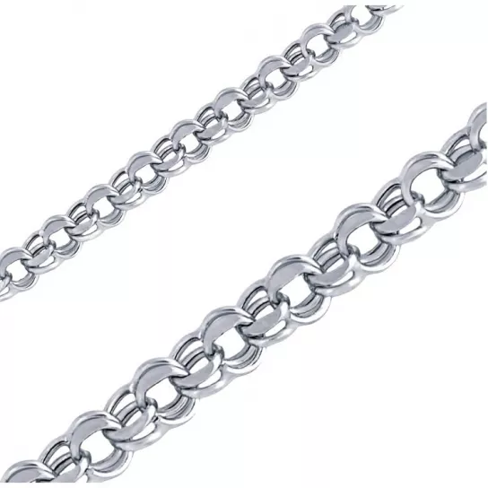 Серебряная цепочка 925 на шею, плетение бисмарк, длина 60 см