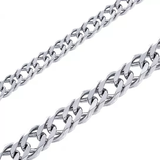 Серебряная цепочка 925 на шею, плетение двойной ромб, длина 55 см