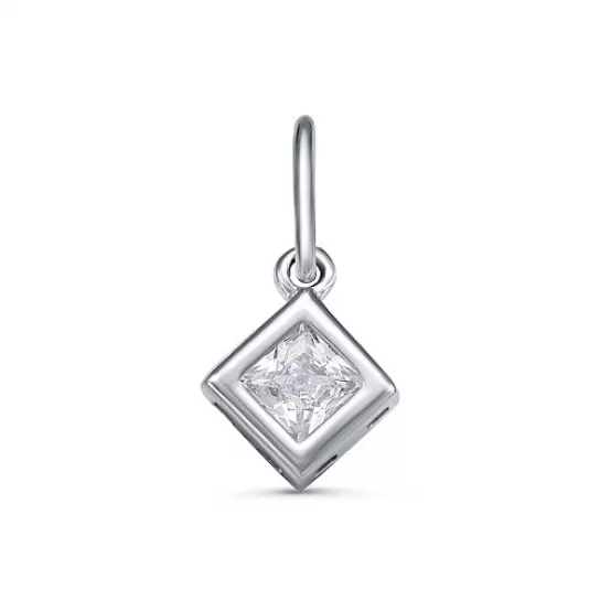 Серебряная подвеска 925, женская, с фианитом