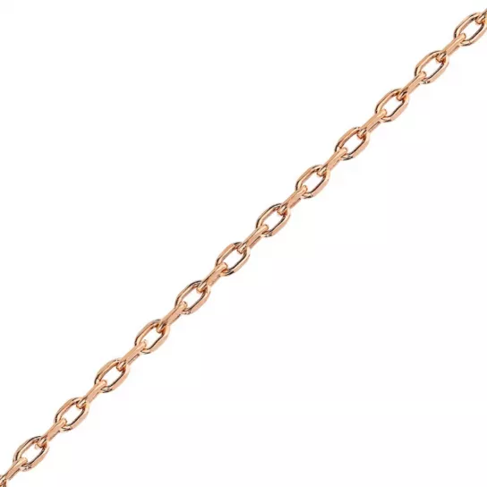 Золотая цепочка 585 на шею, плетение якорное, длина 60 см, цвет красное золото