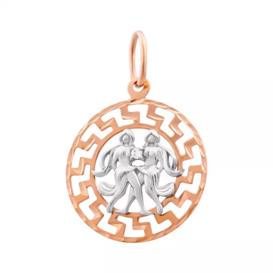 Золотая подвеска 585, женская, с фианитом