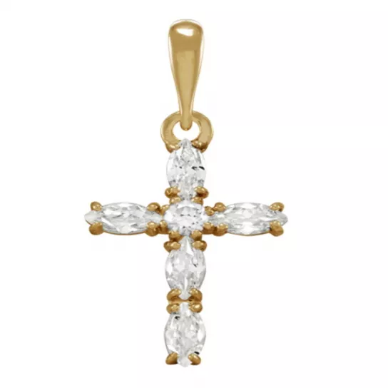 Золотая подвеска 585, женская, с фианитом