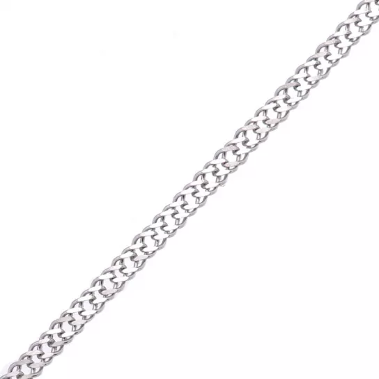 Серебряная цепочка 925 на шею, плетение двойной ромб, длина 45 см
