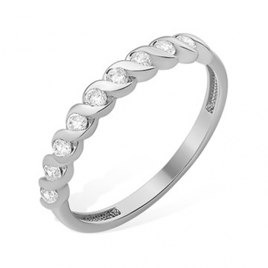 Серебряное кольцо 925, женское, с фианитом, размер 16