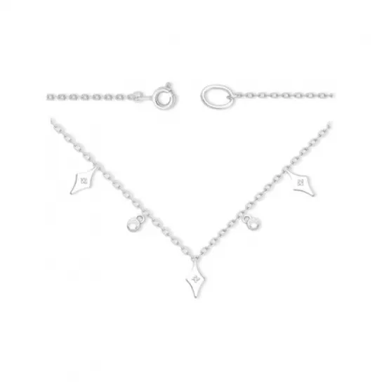 Колье с фианитом из серебра