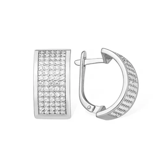 Серебряные серьги 925, женские, с фианитом